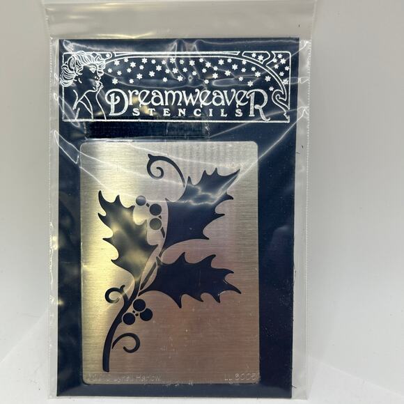 Dreamweaver Metal Stencil Holly LL3005 2010 Lynell Harlow Embossing Stenciling - Picture 1 of 6